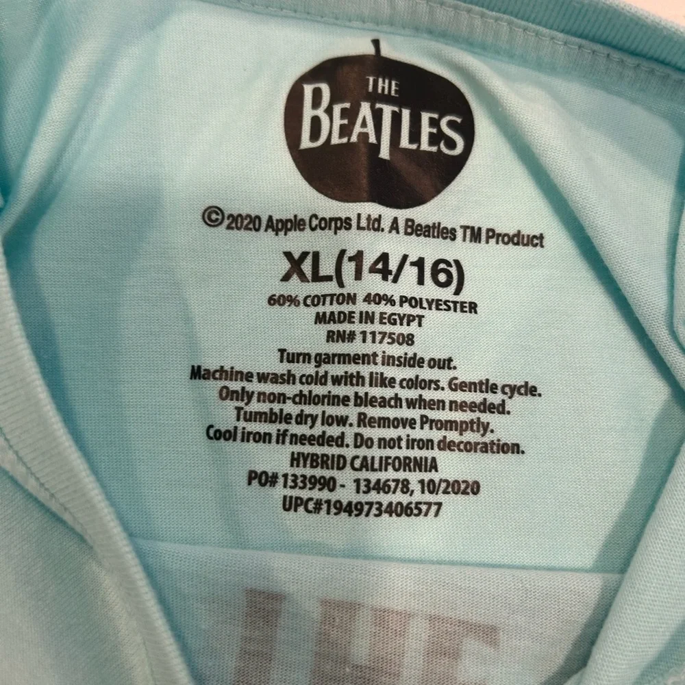 The Beatles Kids T-Shirt -‎ Aqua with Colorful Graphic size 14-16